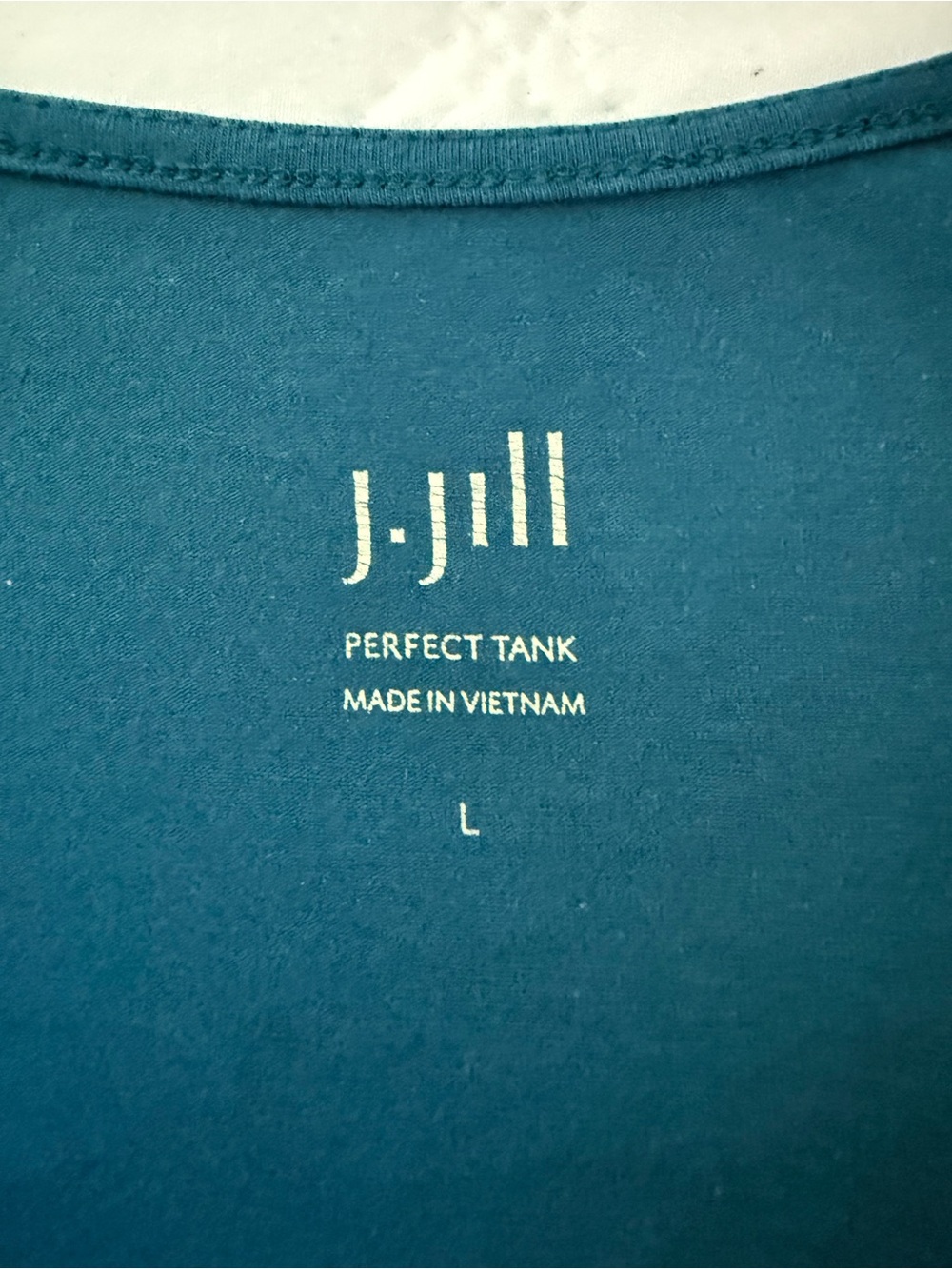 J Jill Teal Blue Green Perfect Tank Top Scoopneck Cotton Spandex Layer Large - Picture 2 of 5